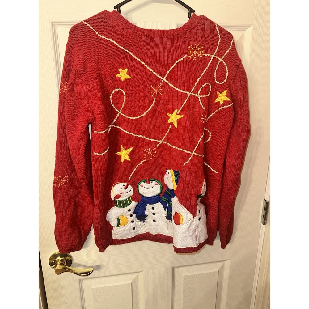 Holiday Editions Women's Red Knitted Christmas Sweater Size Large